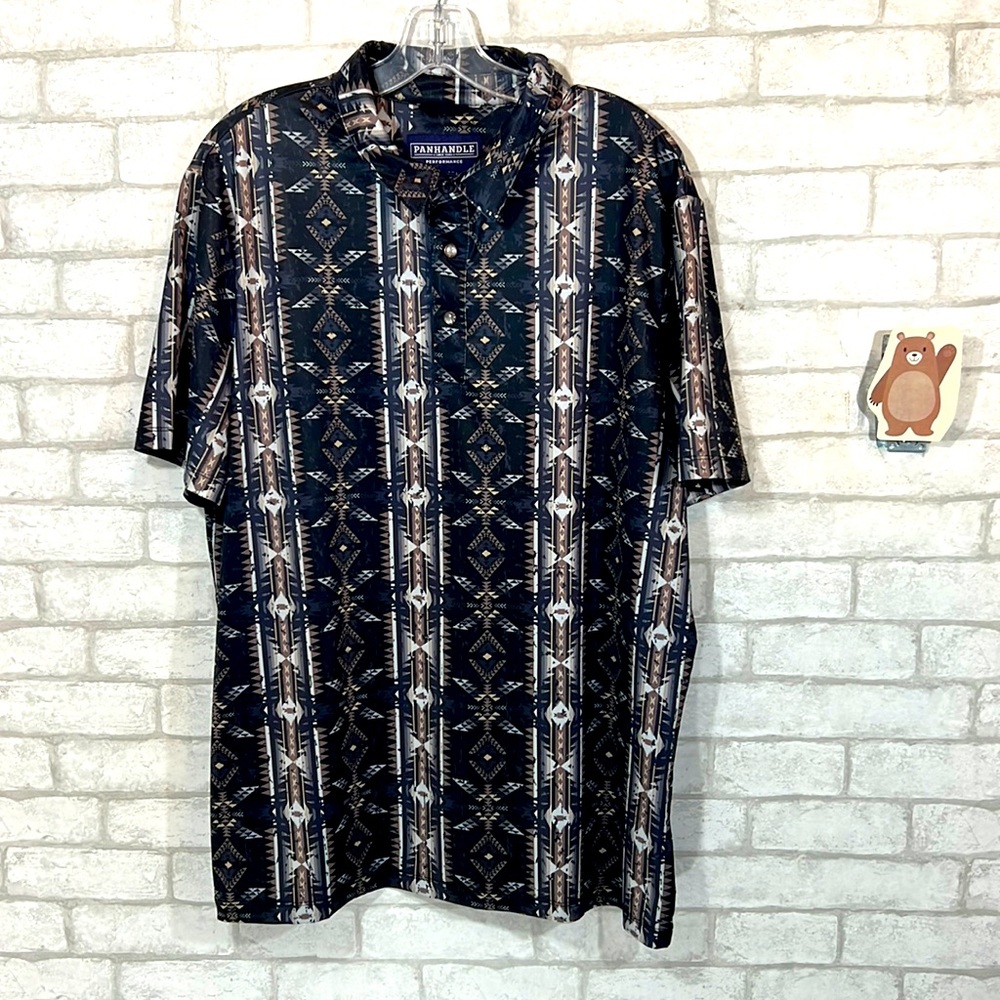 Panhandle performance southwestern polo shirt size Large